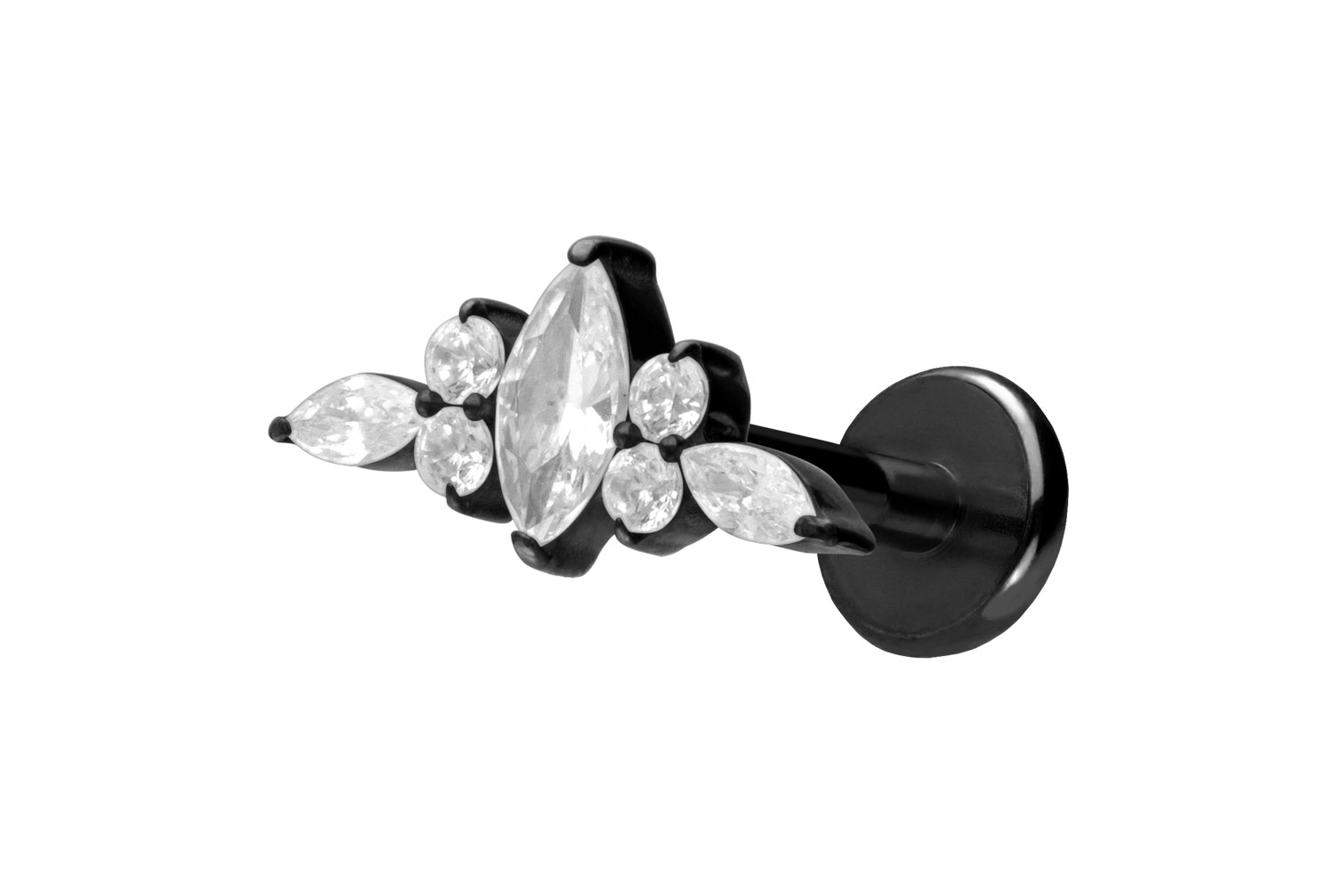 Titan Labret Piercing mit Push Fit DESIGN